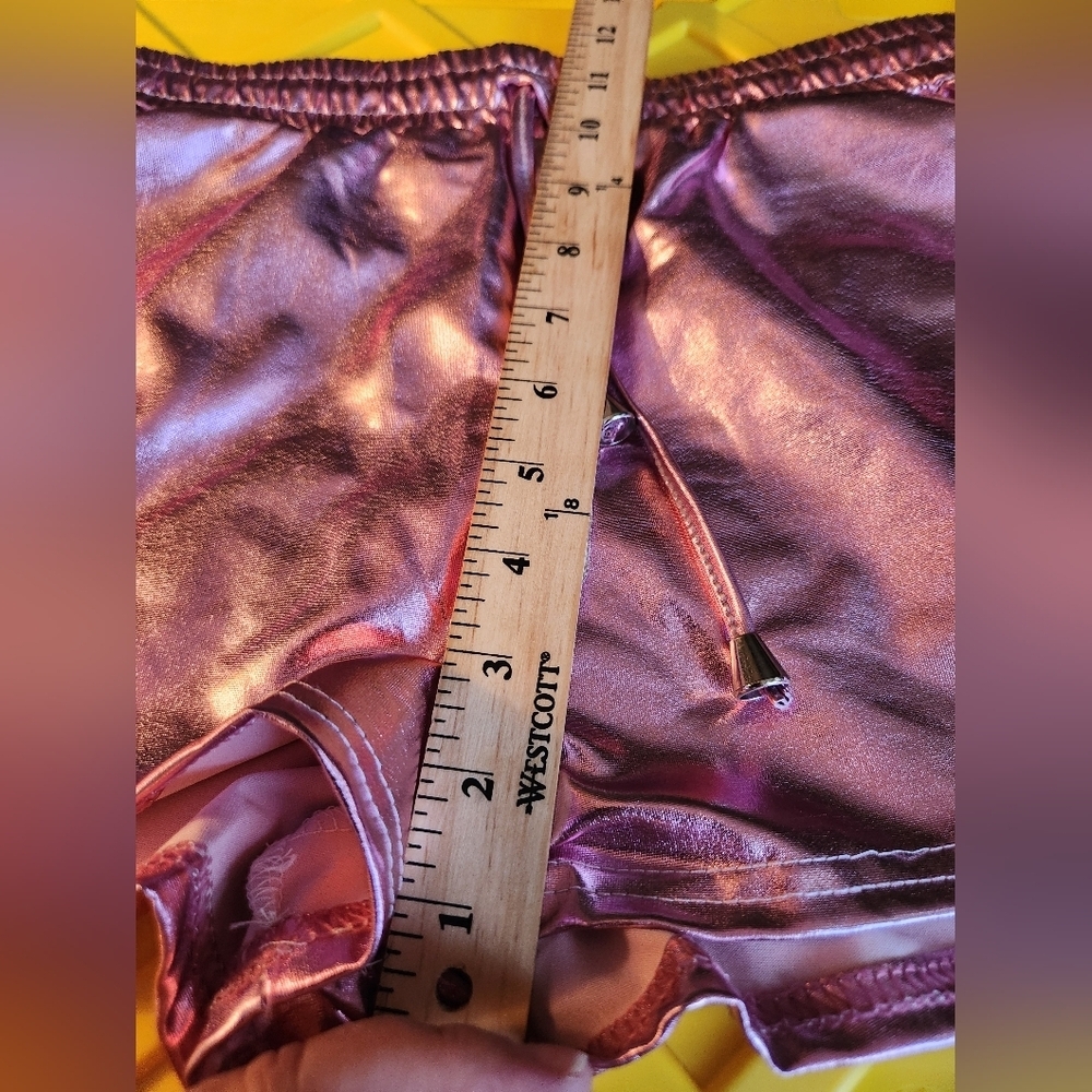 Metallic Pink Shorts with Drawstring - Picture 5 of 9